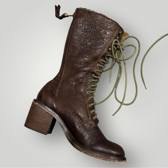 Rare Vtg Sam Edelman Dupree Lace up Boots Real Fur Shearling Sz 9 - Picture 2 of 13